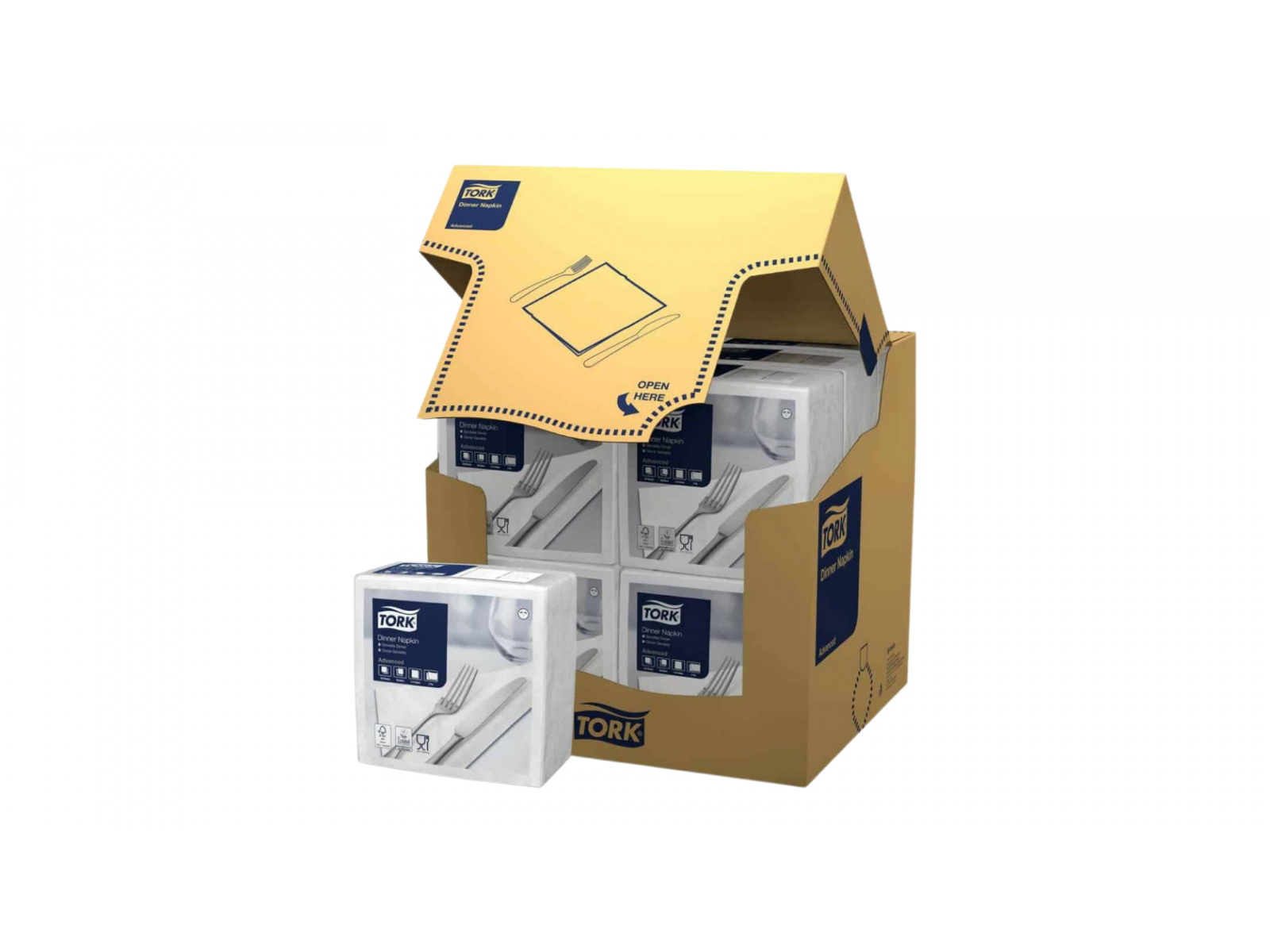Serwetka 39x39 TORK 478746 Biała Karton 1800 serwetek (12 x 150) Składana 1/4